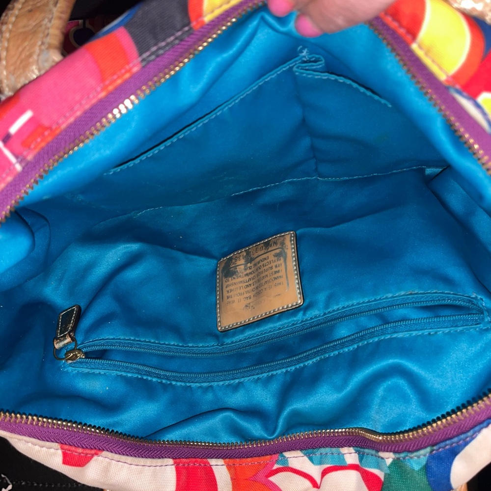 Coach Colorful Signature Tote with Gold Accents - Picture 4 of 7